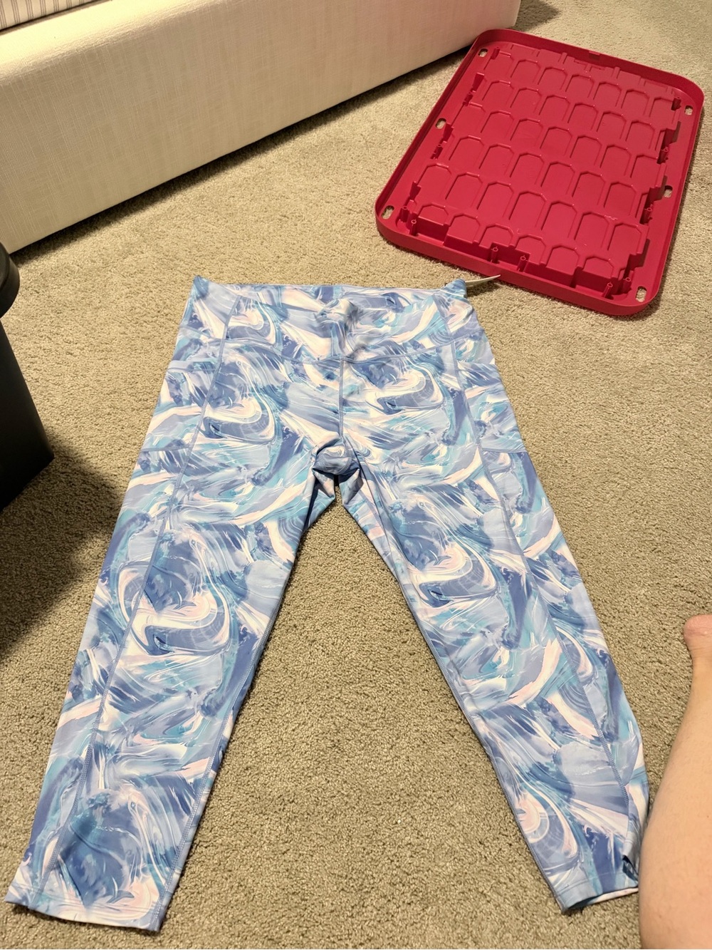 Calvin Klein Womens Light Blue Swirl Print Leggings